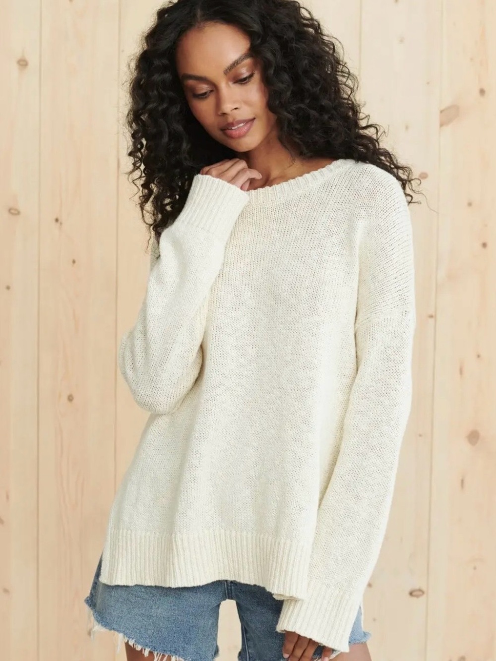 Jenni Kayne Cotton Linen Boyfriend Sweater XS